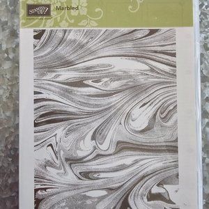 Retired Stampin' Up! MARBLED Red Rubber Cling Mount Background Stamp